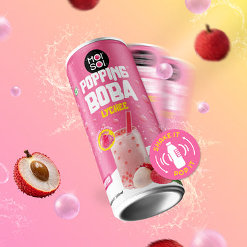 Moi Soi Popping Boba with Lychee fruit drink