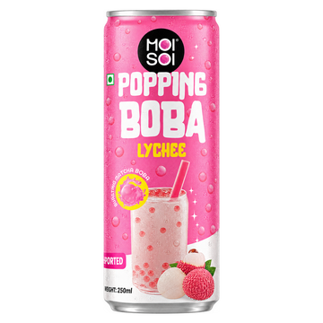 Moi Soi Popping Boba with Lychee fruit drink