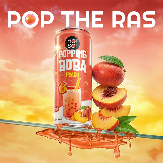 Moi Soi Popping Boba with Peach fruit drink