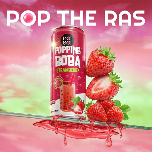 Moi Soi Popping Boba with Strawberry fruit drink