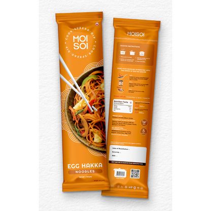 MOI SOI Noodles Value Pack of 3 - 150g Each (Veg Hakka Noodle + Egg Hakka Noodle + Udon Noodle) (No MSG | No Preservatives | 100% Real Ingredients)